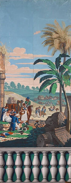 Scenic Wallpaper: The Battle of Heliopolis, France, First edition, c. 1818