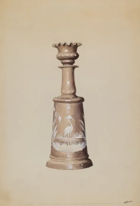 Framed Print : Scent Bottle with Stopper, c. 1936. Creator: Charles Moss Framed Print : Scent Bottle with Stopper, c. 1936. Creator: Charles Moss