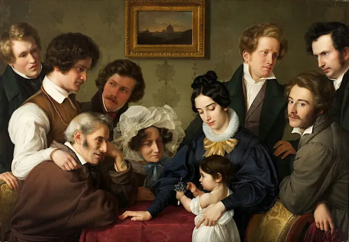 Framed Print : The Schadow Circle. (The Bendemann Family and their Friends). Artist: Bendemann, Eduard (1811-1889) Framed Print : The Schadow Circle. (The Bendemann Family and their Friends). Artist: Bendemann, Eduard (1811-1889)