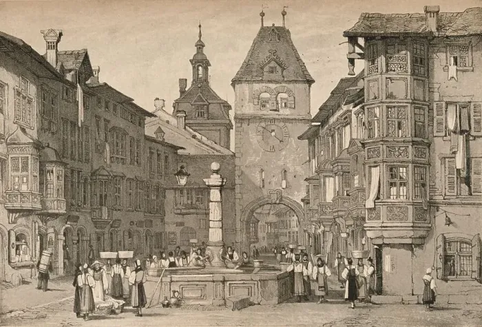 Framed Print : Schaffhausen, c1830 (1915). Artist: Samuel Prout Framed Print : Schaffhausen, c1830 (1915). Artist: Samuel Prout