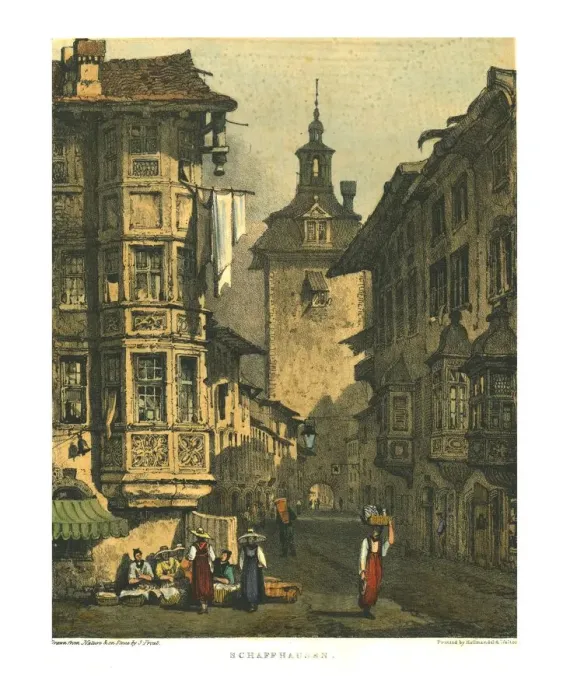 Framed Print : Schaffhausen, early 19th century. Creator: Samuel Prout Framed Print : Schaffhausen, early 19th century. Creator: Samuel Prout