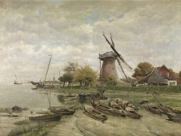 Framed Print : The Scheldt in Mariekerke, c1860-1910. Creator: Isidore Meyers Framed Print : The Scheldt in Mariekerke, c1860-1910. Creator: Isidore Meyers