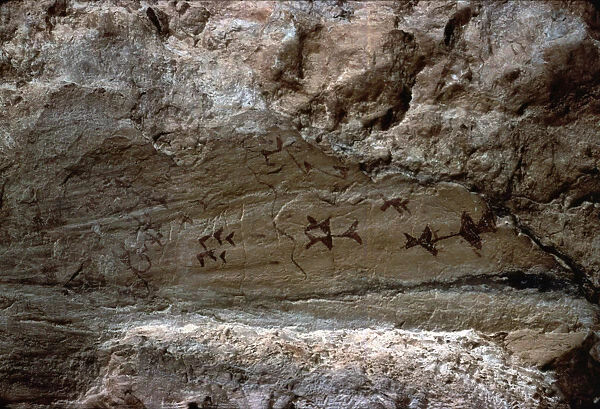 Schematic cave paintings in the cave of Los Letreros (Velez Blanco, Los Velez