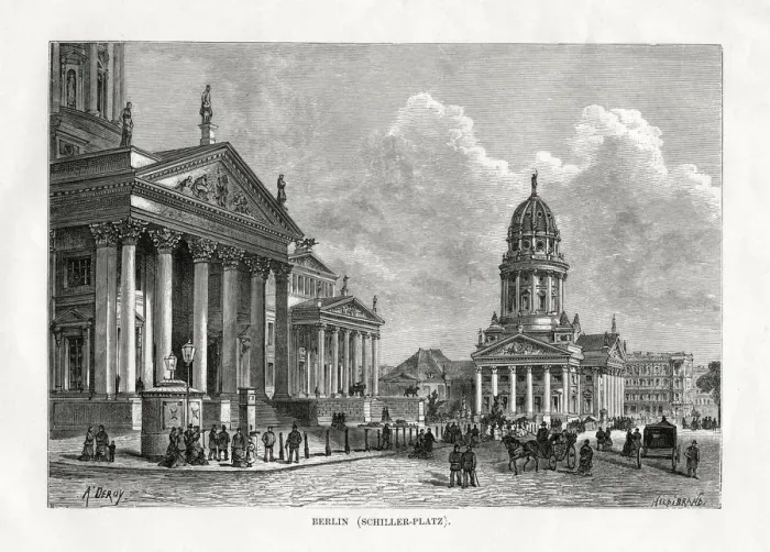 Framed Print : Schiller Platz, Berlin, Germany, 1879 Framed Print : Schiller Platz, Berlin, Germany, 1879