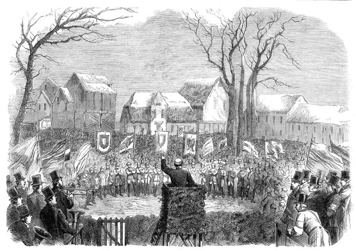 Framed Print : The Schleswig-Holstein Difficulty: great meeting in favour of Prince Frederick... 1864. Creator: Unknown Framed Print : The Schleswig-Holstein Difficulty: great meeting in favour of Prince Frederick... 1864. Creator: Unknown