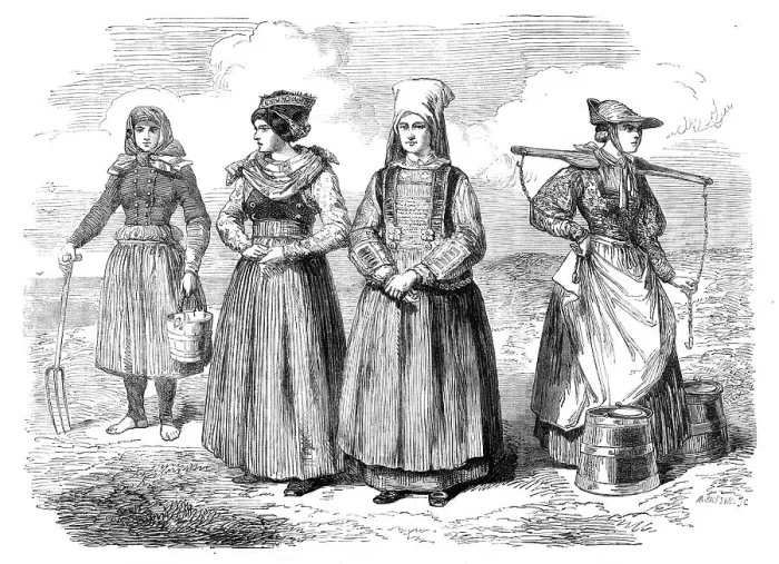 Framed Print : The Schleswig-Holstein Difficulty: Schleswig costumes, 1864. Creator: Unknown Framed Print : The Schleswig-Holstein Difficulty: Schleswig costumes, 1864. Creator: Unknown