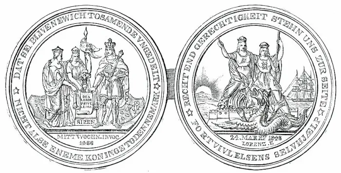 Framed Print : The Schleswig-Holstein Medal, 1850. Creator: Unknown Framed Print : The Schleswig-Holstein Medal, 1850. Creator: Unknown