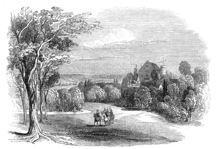 Framed Print : Schloss Rosenau, near Coburg - from His Royal Highness Prince Alberts drawing, 1845 Framed Print : Schloss Rosenau, near Coburg - from His Royal Highness Prince Alberts drawing, 1845