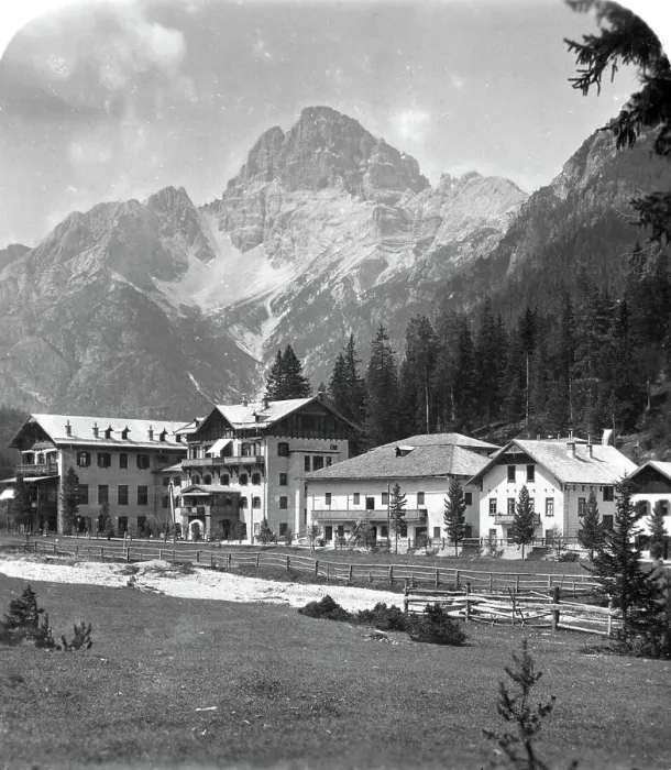 Framed Print : Schluderbach and Croda Pass (Croda Rosa), Tyrol, Austria, c1900s. Artist: Wurthle & Sons Framed Print : Schluderbach and Croda Pass (Croda Rosa), Tyrol, Austria, c1900s. Artist: Wurthle & Sons