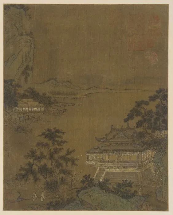 Framed Print : Scholar Arriving at a Riverside Pavilion, Ming dynasty, 15th century. Creator: Unknown Framed Print : Scholar Arriving at a Riverside Pavilion, Ming dynasty, 15th century. Creator: Unknown