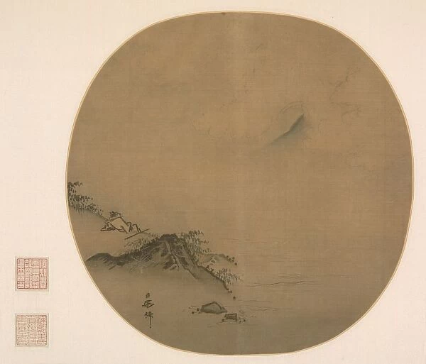 Scholar Reclining and Watching Rising Clouds, Poem by Wang Wei, 1225-75. Creator: Ma Lin (Chinese