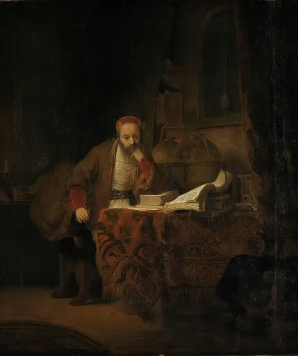 Framed Print : A Scholar in his Study, probably 1640s. Creator: Ferdinand Bol Framed Print : A Scholar in his Study, probably 1640s. Creator: Ferdinand Bol
