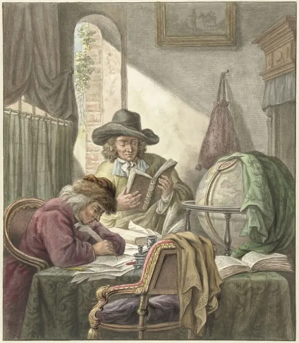 Framed Print : The Scholars, 1798. Creator: Abraham Delfos Framed Print : The Scholars, 1798. Creator: Abraham Delfos