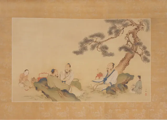 Framed Print : Scholars Enjoying Tea (image 1 of 2), 19th century. Creator: Nakabayashi Chikkei Framed Print : Scholars Enjoying Tea (image 1 of 2), 19th century. Creator: Nakabayashi Chikkei