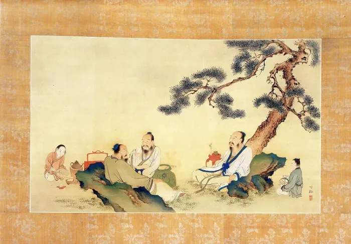 Framed Print : Scholars Enjoying Tea (image 2 of 2), 19th century. Creator: Nakabayashi Chikkei Framed Print : Scholars Enjoying Tea (image 2 of 2), 19th century. Creator: Nakabayashi Chikkei