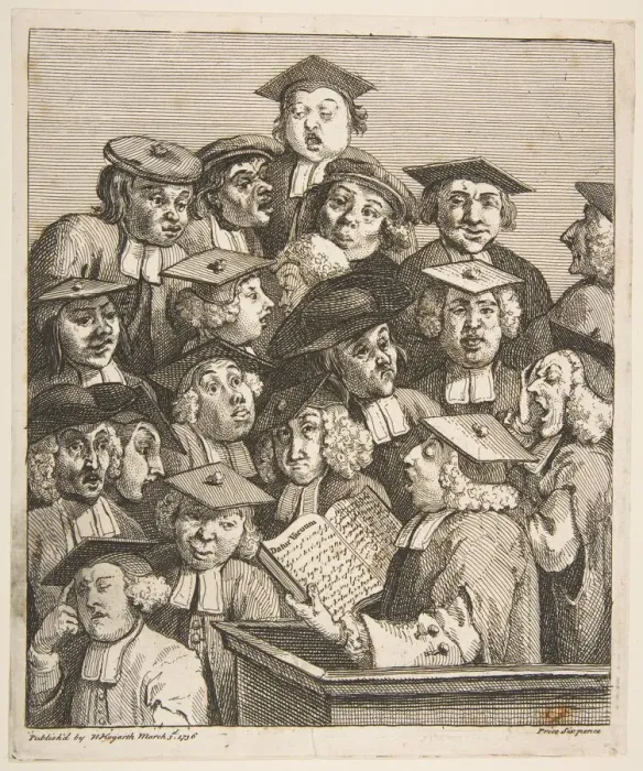 Framed Print : Scholars at a Lecture, March 3, 1736. Creator: William Hogarth Framed Print : Scholars at a Lecture, March 3, 1736. Creator: William Hogarth