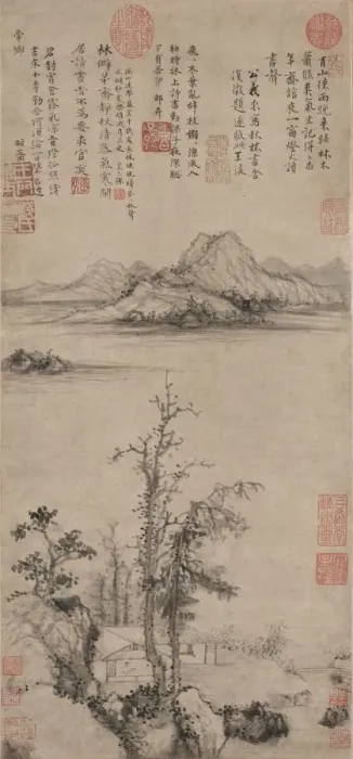 Framed Print : A Scholars Retreat amid Autumn Trees, Ming dynasty (1368-1644). Creator: Wang Fu (Chinese Framed Print : A Scholars Retreat amid Autumn Trees, Ming dynasty (1368-1644). Creator: Wang Fu (Chinese