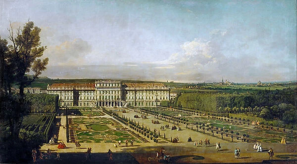 Schonbrunn Palace viewed from the gardens, Between 1758 and 1761. Artist: Bellotto, Bernardo (1720-1780)