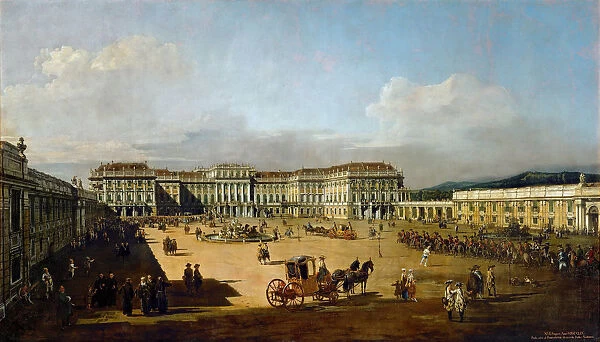 Schonbrunn Palace viewed from the front side, Between 1758 and 1761. Artist: Bellotto, Bernardo (1720-1780)