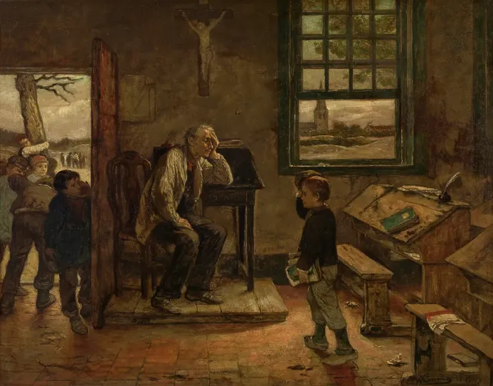 Framed Print : School, 1875. Creator: Willem Linnig I Framed Print : School, 1875. Creator: Willem Linnig I