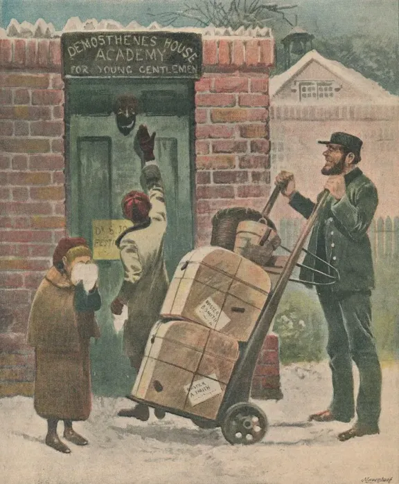 Framed Print : Back to School, 1895. Creator: Unknown