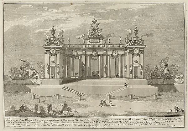 The School of Athens Arcades, for the 'Chinea' Festival, 1757. Creator: Giuseppe Pozzi. The School of Athens Arcades, for the 'Chinea' Festival, 1757. Creator: Giuseppe Pozzi