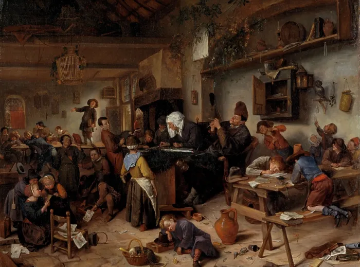 Framed Print : A School for Boys and Girls, c1670. Creator: Steen, Jan Havicksz (1626-1679) Framed Print : A School for Boys and Girls, c1670. Creator: Steen, Jan Havicksz (1626-1679)