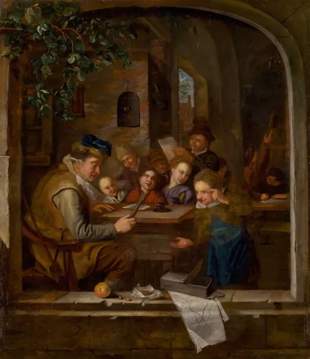 Framed Print : The School, c. 1650. Creator: Steen, Jan Havicksz (1626-1679) Framed Print : The School, c. 1650. Creator: Steen, Jan Havicksz (1626-1679)