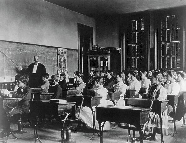 School children studying anatomy or health, Washington, D.C. (1899?). Creator: Frances Benjamin Johnston