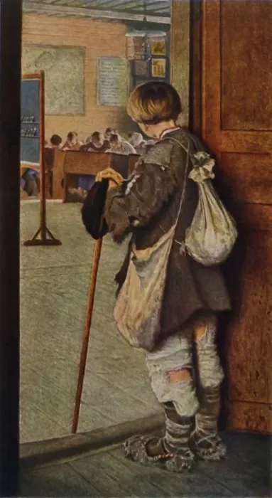 Framed Print : By the School Doors, 1897, (1965). Creator: Nikolaj Petrovic Bogdanov-Bel skij Framed Print : By the School Doors, 1897, (1965). Creator: Nikolaj Petrovic Bogdanov-Bel skij