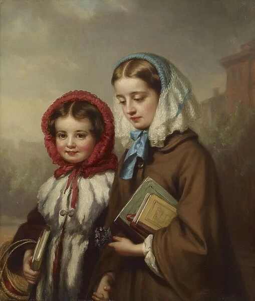 School Girls, 1860. Creator: George Augustus Baker