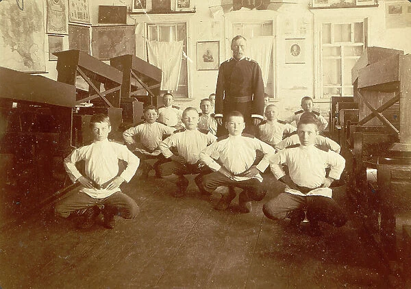 School Gymnastics, 1909. Creator: Nikolai Georgievich Katanaev