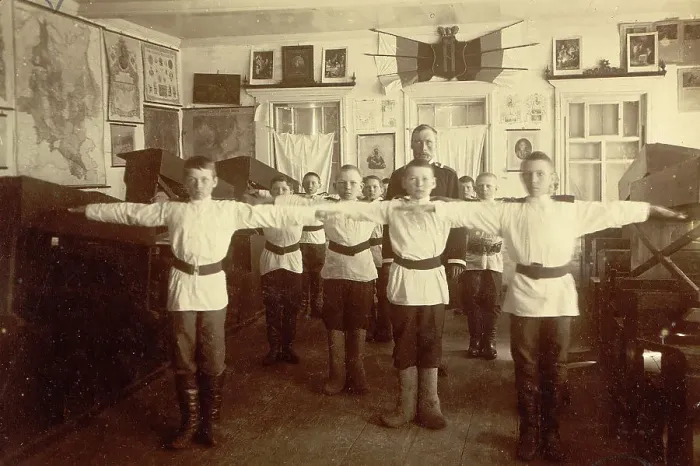 Framed Print : School Gymnastics, 1909. Creator: Nikolai Georgievich Katanaev Framed Print : School Gymnastics, 1909. Creator: Nikolai Georgievich Katanaev