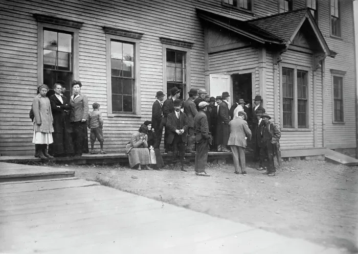 Framed Print : School house, Austin, Pa. Used as refuge. between c1910 and c1915. Creator: Bain News Service Framed Print : School house, Austin, Pa. Used as refuge. between c1910 and c1915. Creator: Bain News Service