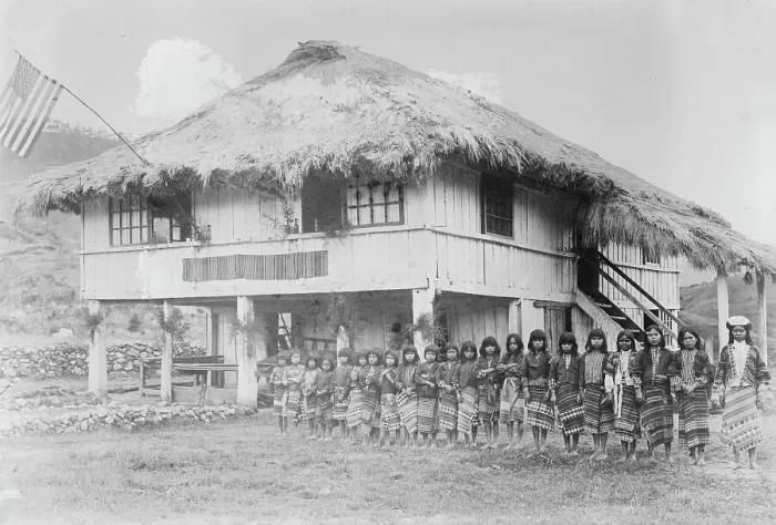 Framed Print : School House, Benguet, P.I. between c1915 and c1920. Creator: Bain News Service