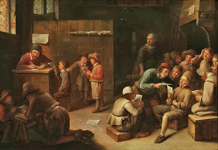 Framed Print : A School Interior, c1630-1660. Creator: Joos van Craesbeeck