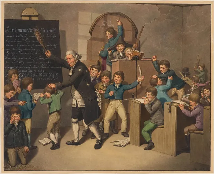 Framed Print : The school lesson. Scenes of life during the Biedermeier period. Creator: Opiz, Georg Emanuel (1775-1841) Framed Print : The school lesson. Scenes of life during the Biedermeier period. Creator: Opiz, Georg Emanuel (1775-1841)