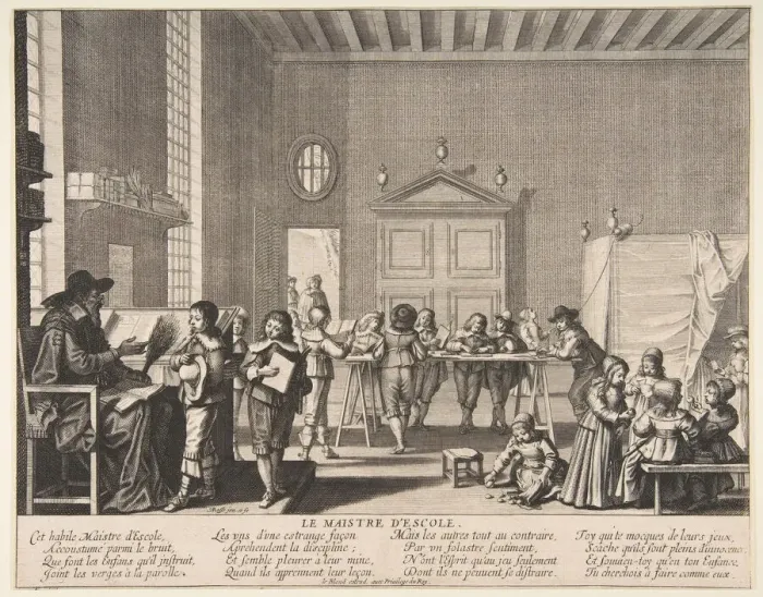 Framed Print : The School Master, ca. 1635-38. Creator: Abraham Bosse
