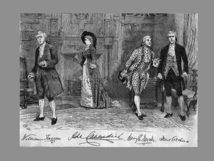 Framed Print : School for Scandal play at the Vaudeville Theatre, 1882 Framed Print : School for Scandal play at the Vaudeville Theatre, 1882