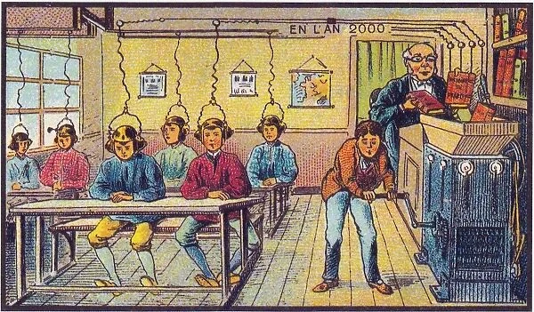 At school. From the series Visions of the Year 2000, 1899. Artist: Cote, Jean-Marc (active End of 19th cen. )
