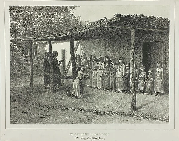 School for Young Tartar Girls, 1841. Creator: Auguste Raffet