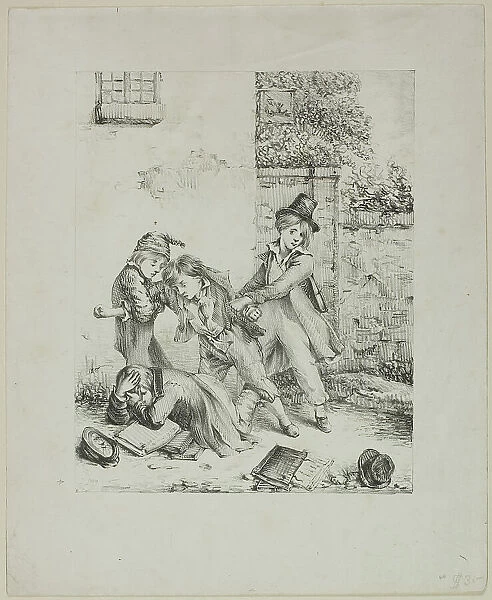 Schoolboys Fighting, n.d. Creator: Auguste Bry