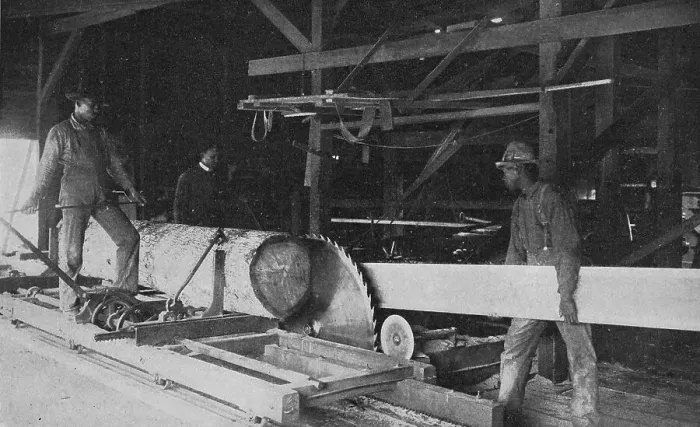 Framed Print : In the school's sawmill, 1904. Creator: Frances Benjamin Johnston Framed Print : In the school's sawmill, 1904. Creator: Frances Benjamin Johnston