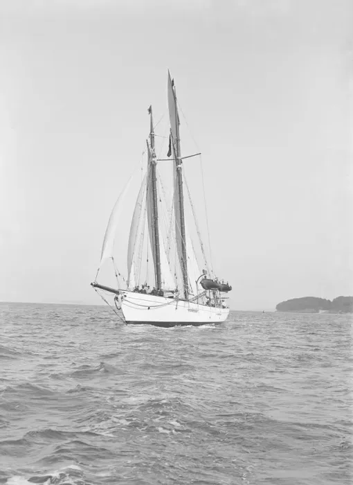 Framed Print : The schooner Dwyn-Wen, 1914. Creator: Kirk & Sons of Cowes Framed Print : The schooner Dwyn-Wen, 1914. Creator: Kirk & Sons of Cowes