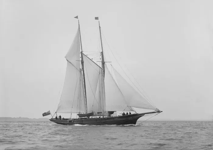 Framed Print : The schooner Hinemoa underway, 1914. Creator: Kirk & Sons of Cowes Framed Print : The schooner Hinemoa underway, 1914. Creator: Kirk & Sons of Cowes