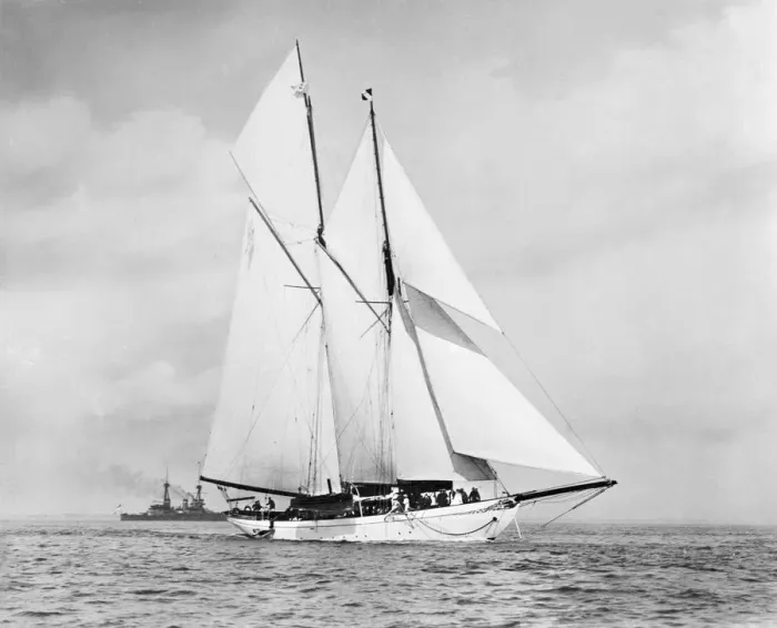 Framed Print : The schooner Pampa. Creator: Kirk & Sons of Cowes Framed Print : The schooner Pampa. Creator: Kirk & Sons of Cowes