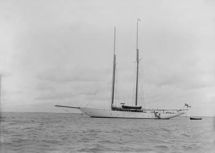 Framed Print : The schooner Sylvana at anchor. Creator: Kirk & Sons of Cowes