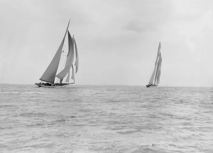 Framed Print : The schooners Margherita & Germania, 1913. Creator: Kirk & Sons of Cowes Framed Print : The schooners Margherita & Germania, 1913. Creator: Kirk & Sons of Cowes