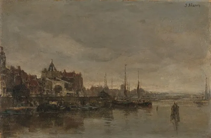 Framed Print : The Schreierstoren with the bridge over the Gelderse Kade in Amsterdam, 1872-1876. Creator: Jacob Henricus Maris Framed Print : The Schreierstoren with the bridge over the Gelderse Kade in Amsterdam, 1872-1876. Creator: Jacob Henricus Maris