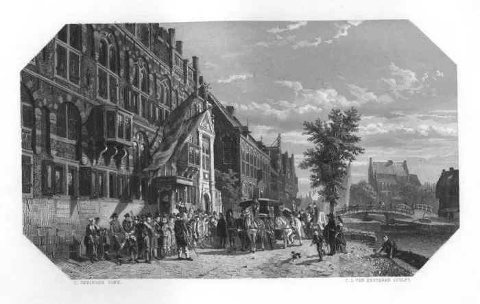 Framed Print : Schuttersdoelens, c1870. Artist: CL van Kesteren Framed Print : Schuttersdoelens, c1870. Artist: CL van Kesteren